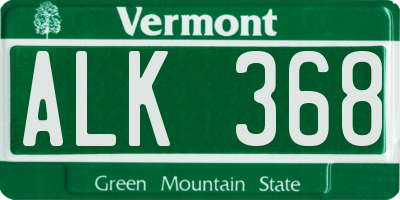 VT license plate ALK368