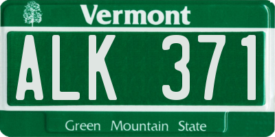 VT license plate ALK371