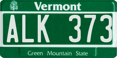VT license plate ALK373