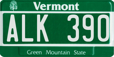 VT license plate ALK390