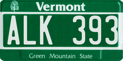 VT license plate ALK393