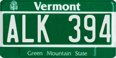 VT license plate ALK394
