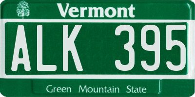 VT license plate ALK395
