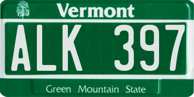 VT license plate ALK397
