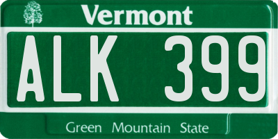 VT license plate ALK399