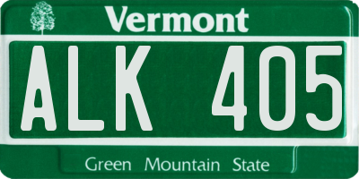 VT license plate ALK405