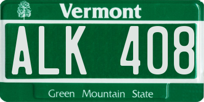 VT license plate ALK408
