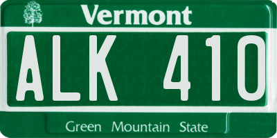 VT license plate ALK410
