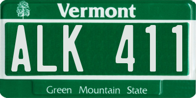 VT license plate ALK411