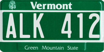 VT license plate ALK412