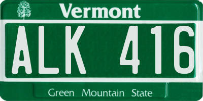 VT license plate ALK416
