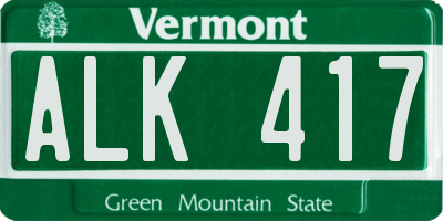 VT license plate ALK417