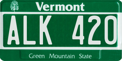 VT license plate ALK420