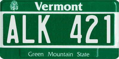 VT license plate ALK421