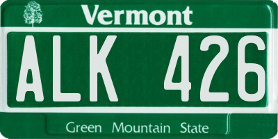 VT license plate ALK426