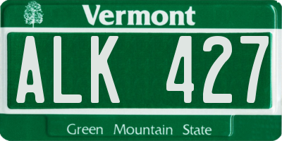 VT license plate ALK427