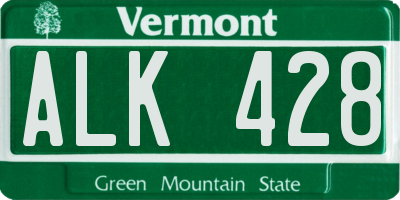VT license plate ALK428