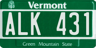 VT license plate ALK431