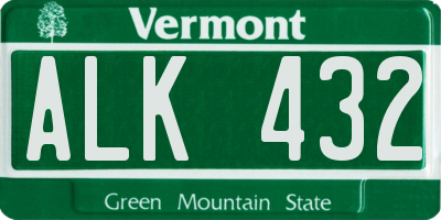 VT license plate ALK432