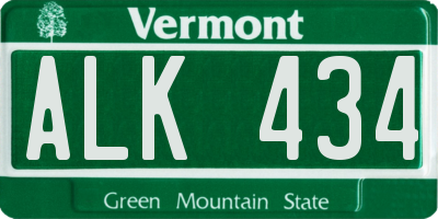 VT license plate ALK434