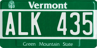 VT license plate ALK435
