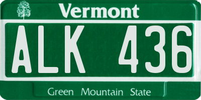 VT license plate ALK436