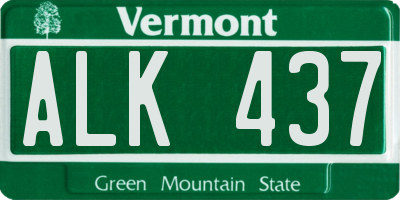 VT license plate ALK437