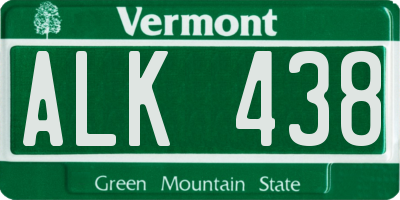 VT license plate ALK438