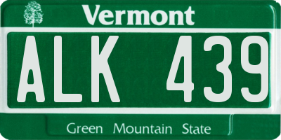 VT license plate ALK439