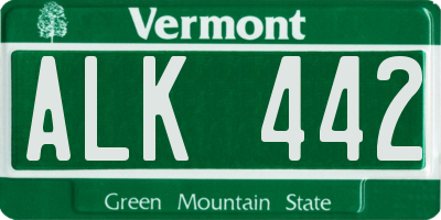 VT license plate ALK442