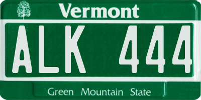 VT license plate ALK444