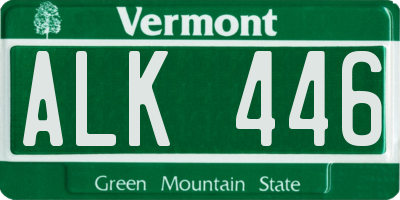 VT license plate ALK446