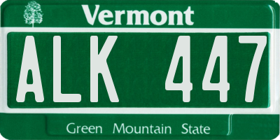 VT license plate ALK447