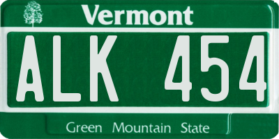 VT license plate ALK454