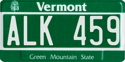 VT license plate ALK459