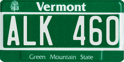 VT license plate ALK460