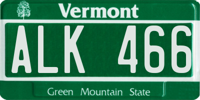 VT license plate ALK466