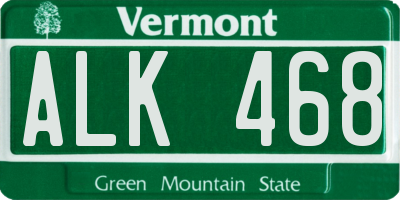 VT license plate ALK468