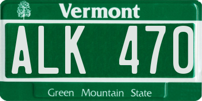 VT license plate ALK470
