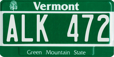 VT license plate ALK472
