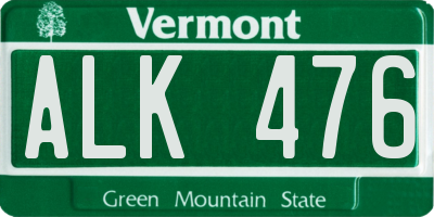 VT license plate ALK476