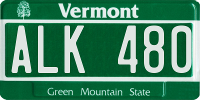 VT license plate ALK480