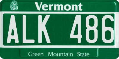 VT license plate ALK486