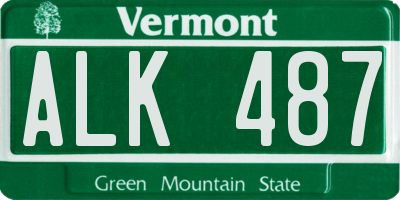 VT license plate ALK487
