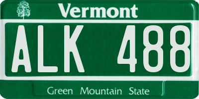VT license plate ALK488