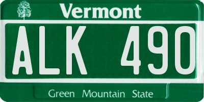 VT license plate ALK490
