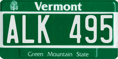 VT license plate ALK495