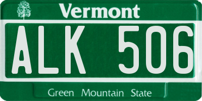 VT license plate ALK506