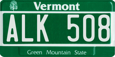 VT license plate ALK508