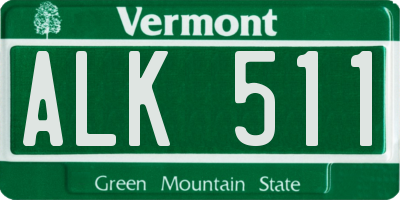 VT license plate ALK511